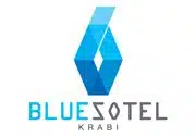 Logo of BluSotel Krabi featuring a stylized blue geometric design above the text "BLUESOTEL KRABI", capturing the serene essence of Thailand.